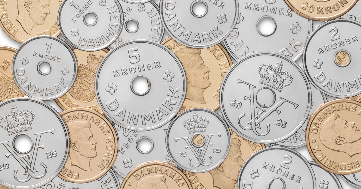 Colorized Coin Denmark The new coins in the Danish coin set